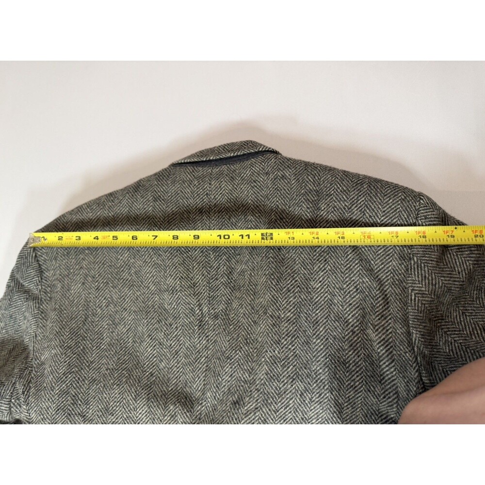 Vintage Haggar Imperial Herringbone Wool Blazer Elbow Patches USA - Picture 8 of 16